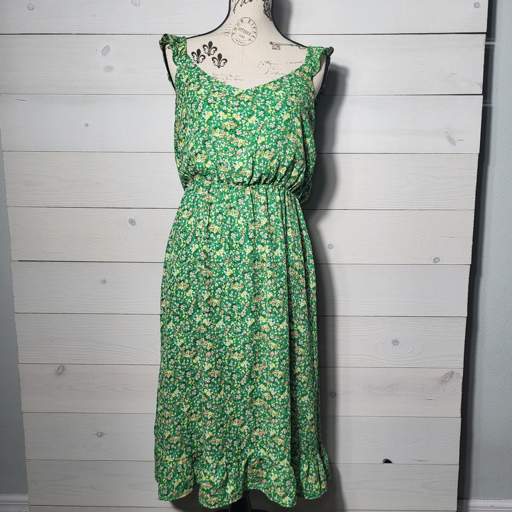 Jessica Simpson Midi Dress Floral Spring Summer Cottagecore Coastal Cowgirl.